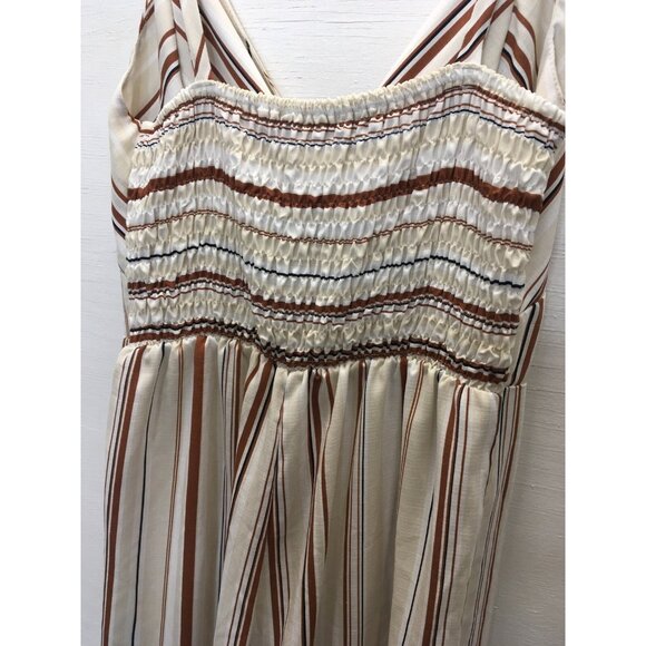 Sweet Rain Wide Leg Cropped Jumpsuit Women Size Small V Neck Sleeveless Stripe - Picture 7 of 10